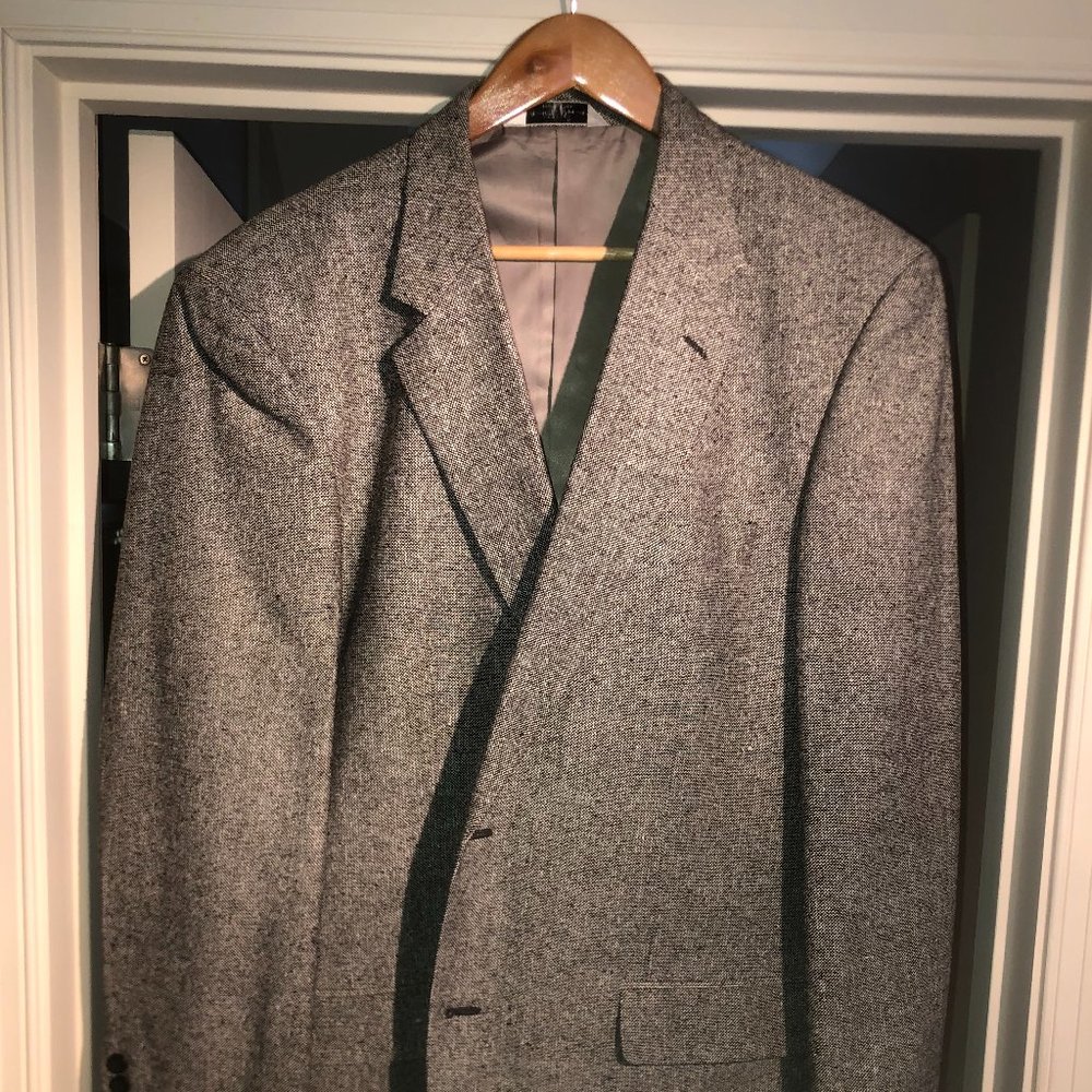 Mens Black/White Fleck Sports Coat - 44L